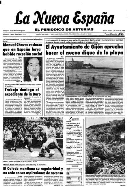 Portada Martes 1 de  de 1988