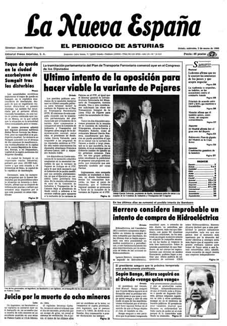 Portada Miércoles 2 de  de 1988