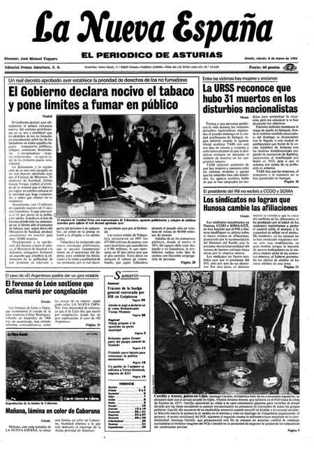 Portada Sábado 5 de  de 1988