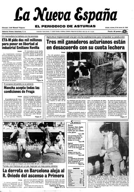 Portada Martes 8 de  de 1988