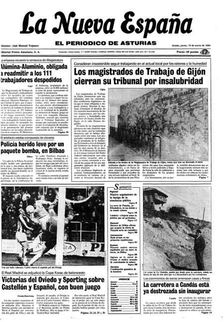 Portada Jueves 10 de  de 1988