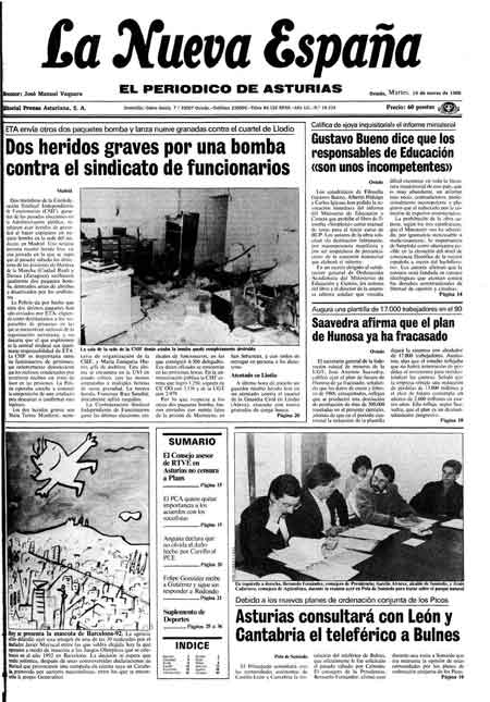 Portada Martes 15 de  de 1988