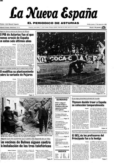Portada Jueves 17 de  de 1988
