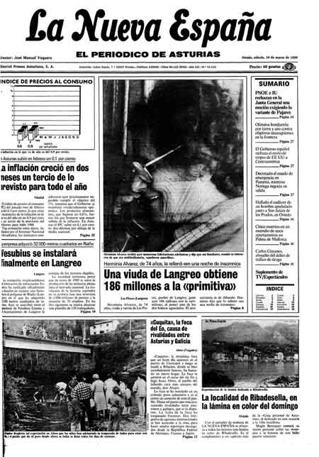 Portada Sábado 19 de  de 1988