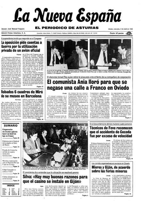 Portada Miércoles 6 de  de 1988