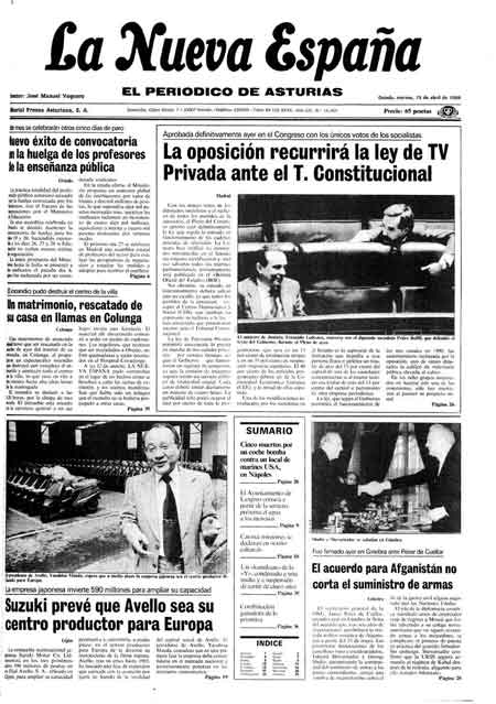 Portada Viernes 15 de  de 1988