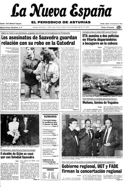 Portada Sábado 16 de  de 1988