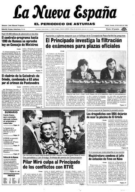 Portada Viernes 22 de  de 1988