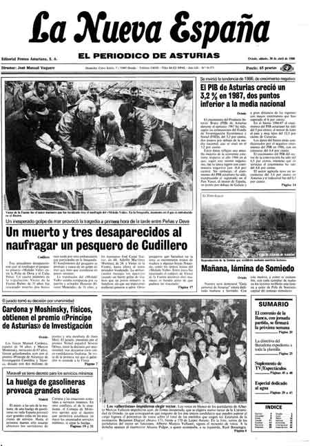 Portada Sábado 30 de  de 1988