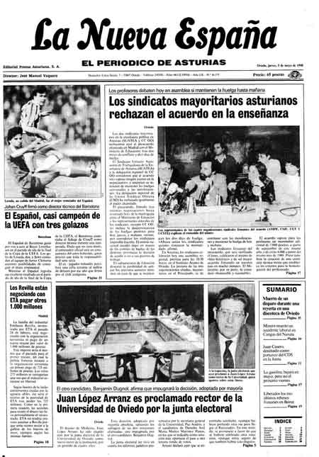 Portada Jueves 5 de  de 1988