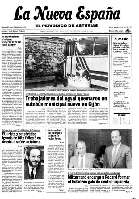 Portada Miércoles 11 de  de 1988