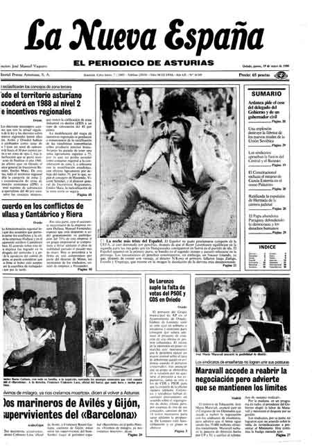 Portada Jueves 19 de  de 1988