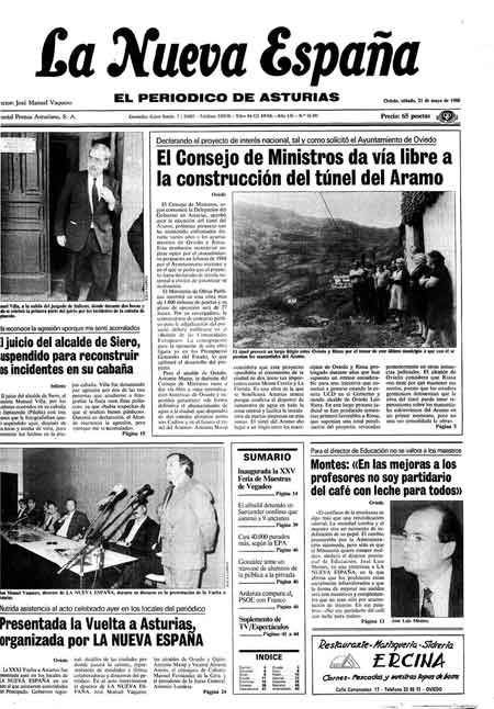 Portada Sábado 21 de  de 1988