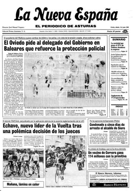 Portada Sábado 4 de  de 1988