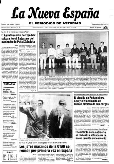 Portada Miércoles 8 de  de 1988