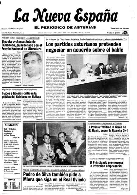 Portada Jueves 9 de  de 1988