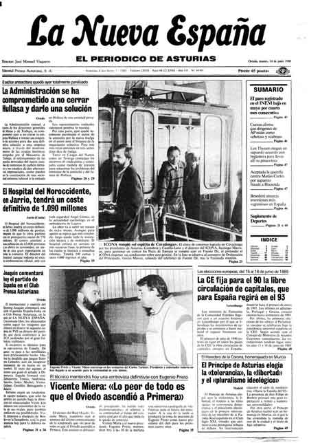 Portada Martes 14 de  de 1988