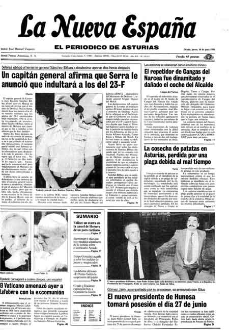 Portada Jueves 16 de  de 1988