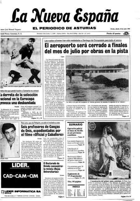 Portada Sábado 18 de  de 1988
