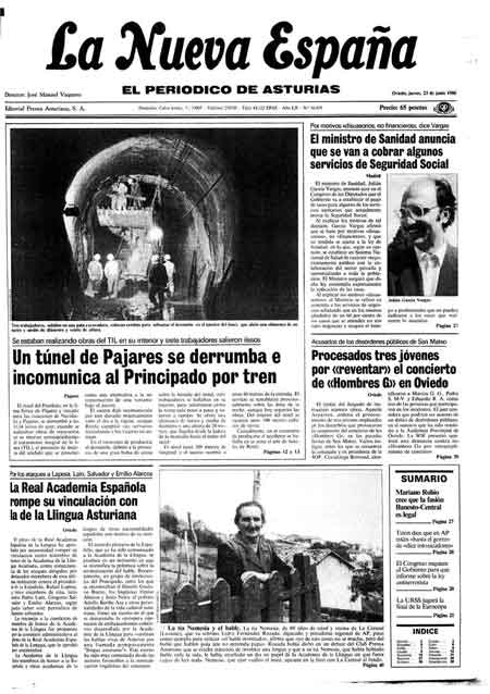Portada Jueves 23 de  de 1988