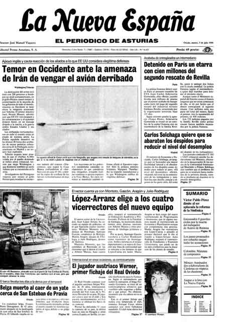 Portada Martes 5 de  de 1988