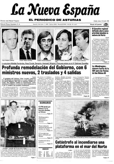 Portada Viernes 8 de  de 1988