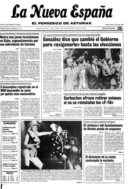 Portada Martes 12 de  de 1988