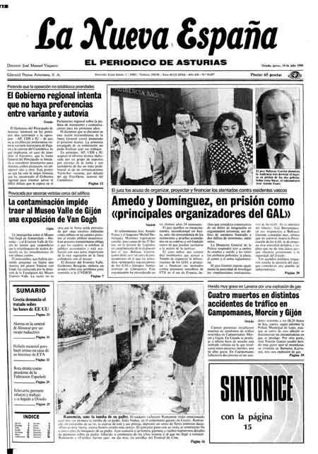Portada Jueves 14 de  de 1988