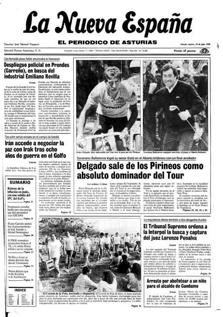 Portada Martes 19 de  de 1988