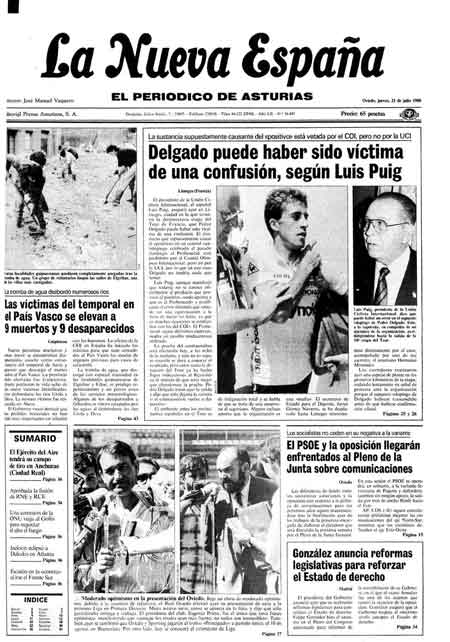 Portada Jueves 21 de  de 1988