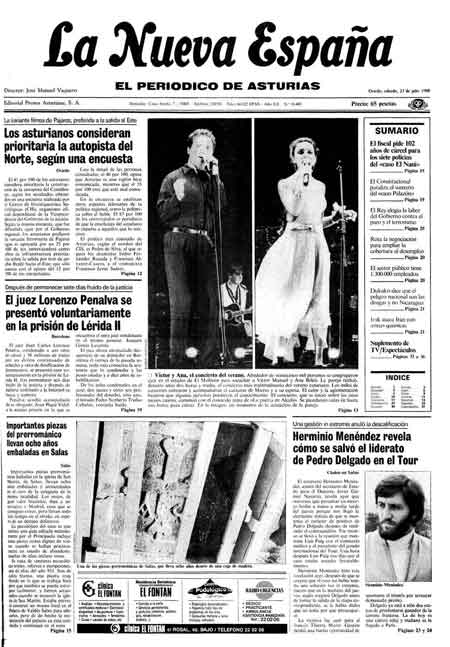Portada Sábado 23 de  de 1988