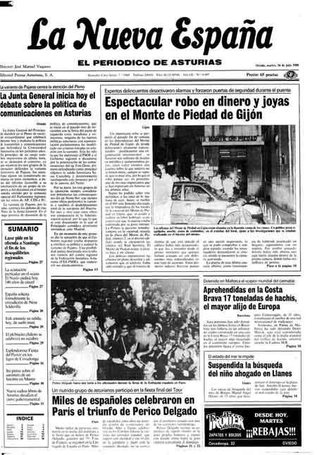 Portada Martes 26 de  de 1988