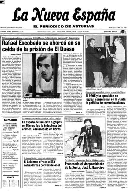 Portada Jueves 28 de  de 1988