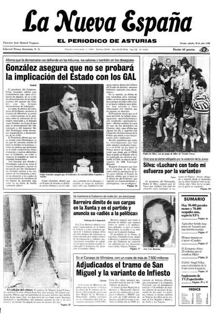 Portada Sábado 30 de  de 1988