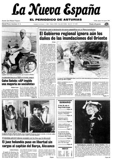 Portada Martes 9 de  de 1988
