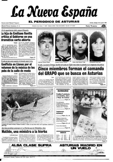 Portada Domingo 14 de  de 1988