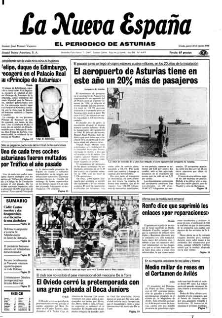 Portada Jueves 25 de  de 1988
