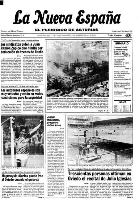 Portada Viernes 26 de  de 1988