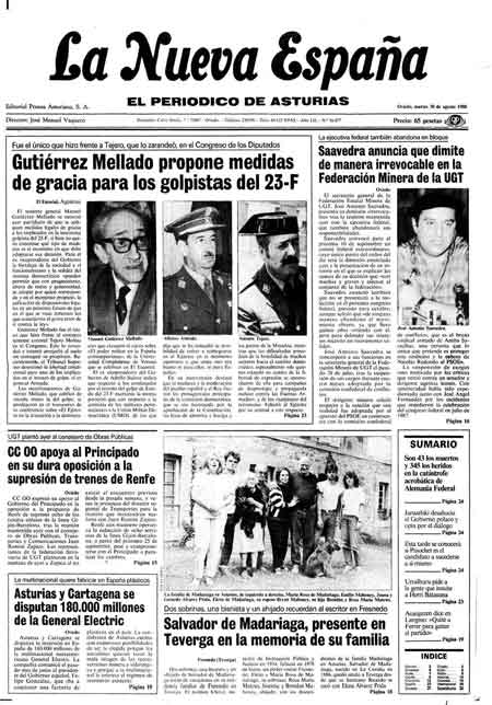 Portada Martes 30 de  de 1988
