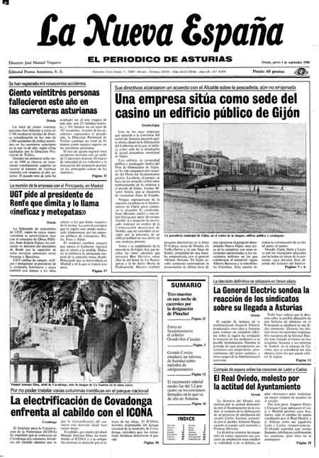 Portada Jueves 1 de  de 1988
