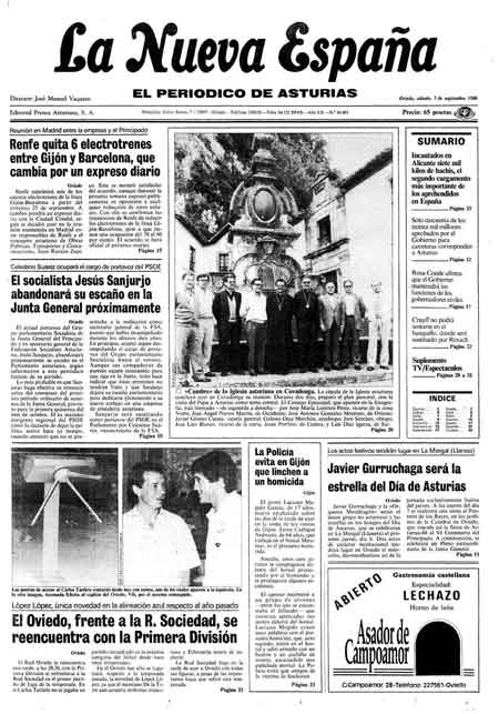 Portada Sábado 3 de  de 1988