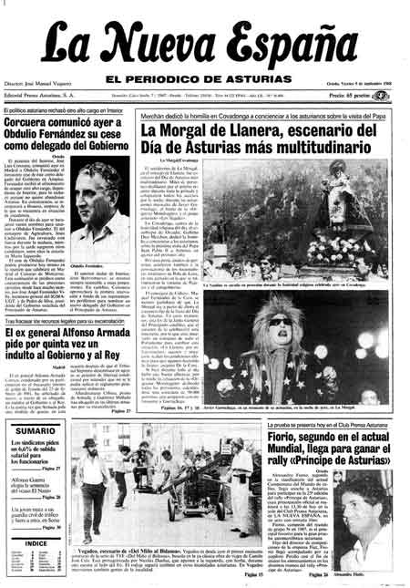 Portada Viernes 9 de  de 1988