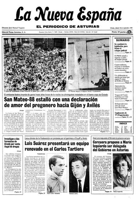 Portada Sábado 10 de  de 1988