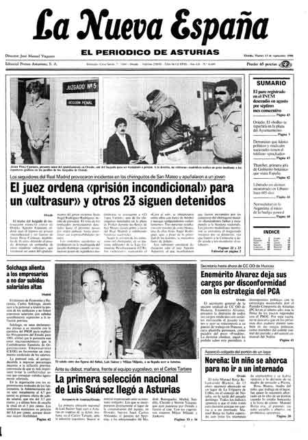 Portada Martes 13 de  de 1988