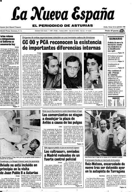 Portada Viernes 16 de  de 1988