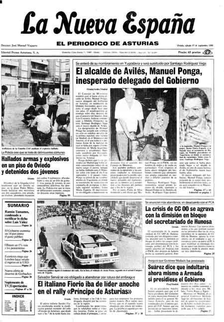 Portada Sábado 17 de  de 1988