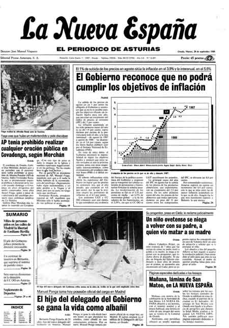 Portada Martes 20 de  de 1988