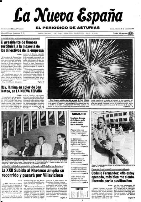Portada Miércoles 21 de  de 1988