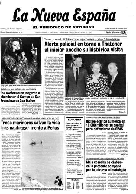 Portada Jueves 22 de  de 1988