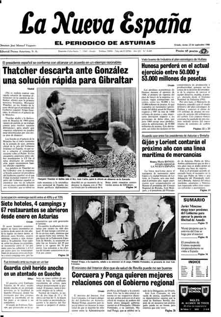 Portada Viernes 23 de  de 1988